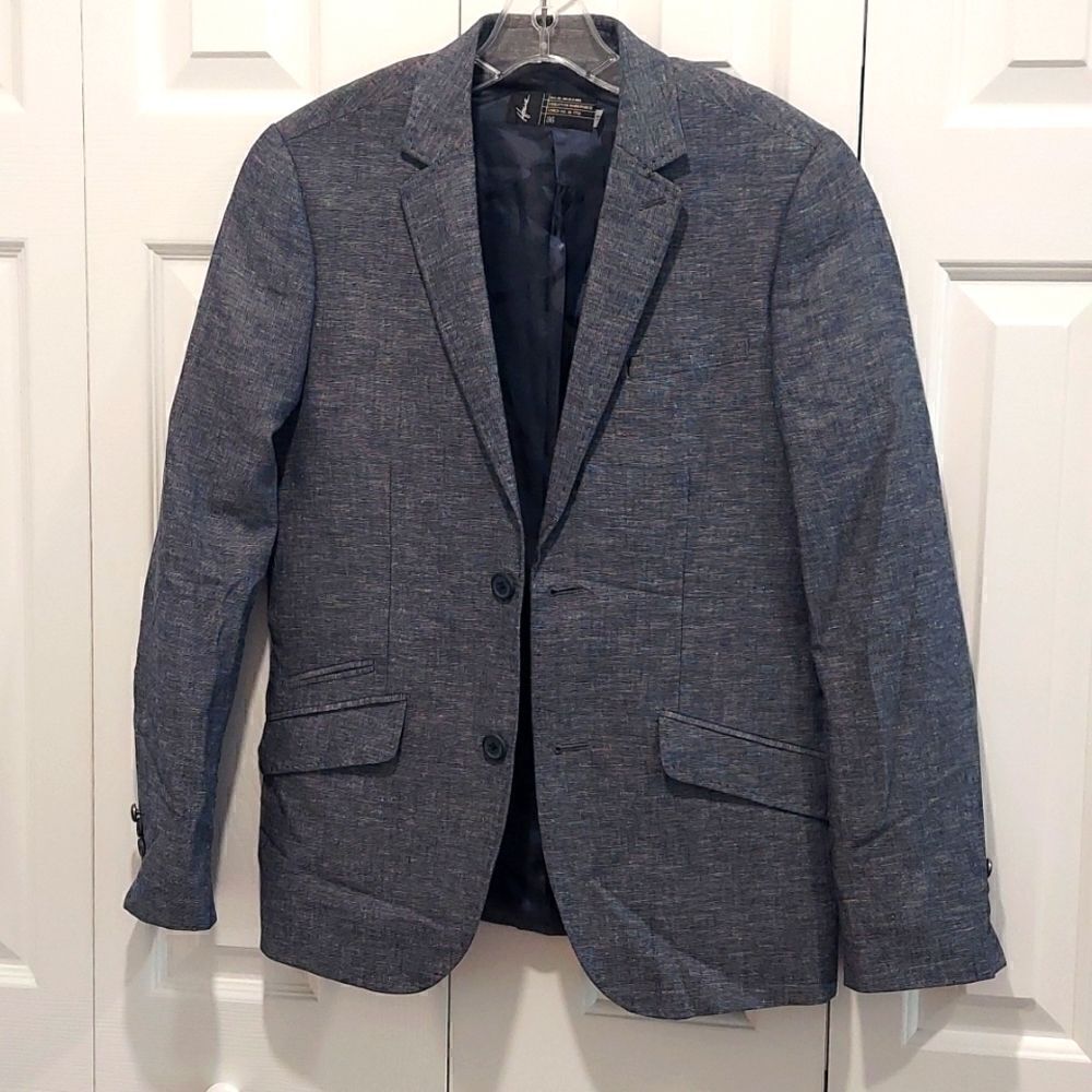 Howe Men’s Blue Cotton Linen Blend Sport Coat Sz 36